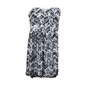 💎187 BeBop Strapless Black and White Mini Dress